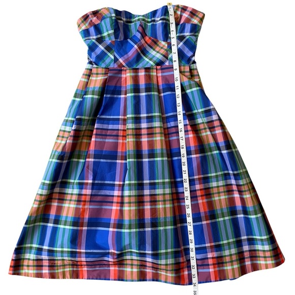 Maeve Anthropologie Plaid Strapless Dress Size 4 - Picture 9 of 14